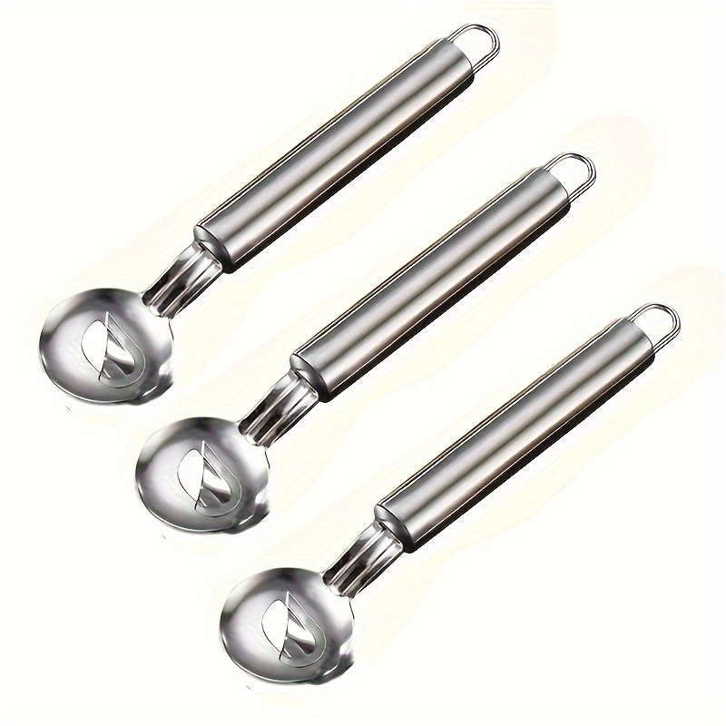 TEMU 3pcs Stainless Steel Kitchen Utensil Set - Cactus De- & Red Peeler, Multi-functional Spoon-shaped Pasta Cutter, Home And Restaurant Use