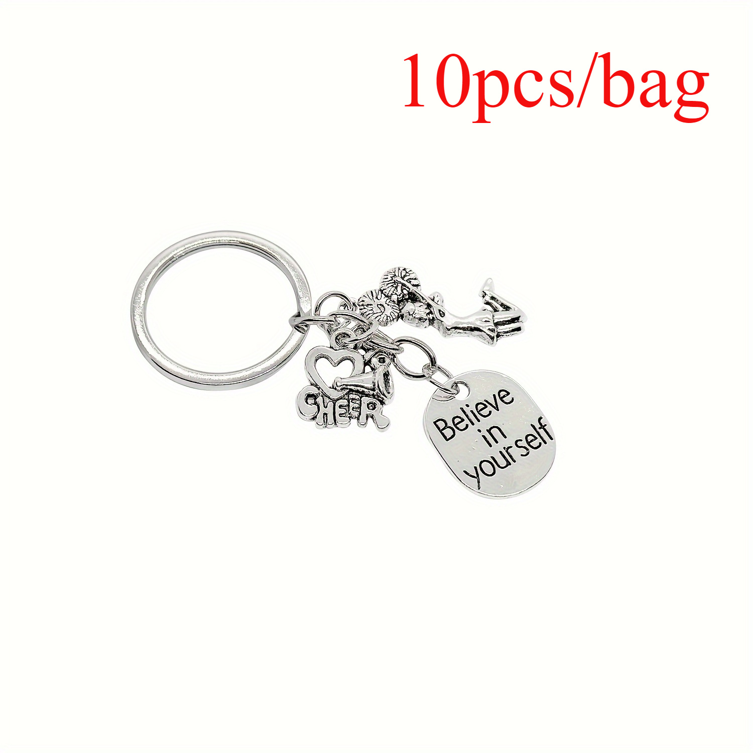 TEMU Set Of 10 For Cheerleading Keychain Charms - Additions For And Teams - Everyday Gifts Featuring For Cheer Items And