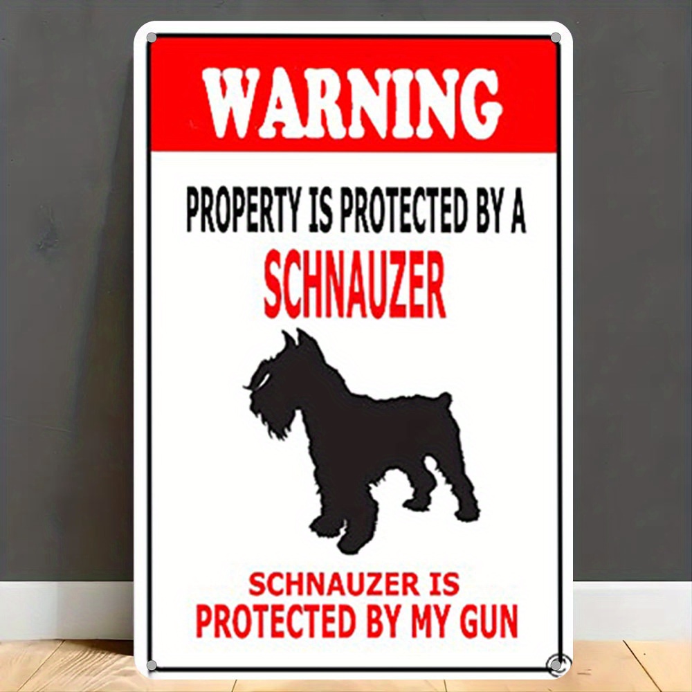 

Universal Holiday Schnauzer Warning Sign - 20x30cm, Metal Material, Uv-printed, For Indoor & Outdoor Home Security Decor - No Electricity Needed