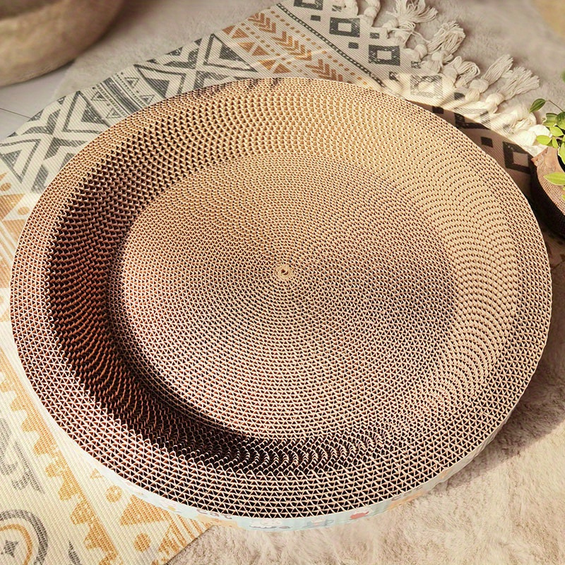 1pc Bowl-shaped Cat Scratcher Board - Play, & Sleep | Cardboard Material With | Ideal For Cats, Cat Wall Scratcher