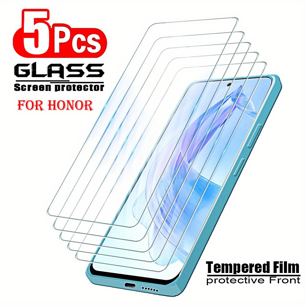 E-shop 5 Stück Displayschutz Glasfolie, gehärtet, kompatibel mit Honor 400 200 Smart 90 50 70 200 Lite X6B 8S 8X 9X 10X Lite 8A 90 9A 9C 9X 8X 20I 20