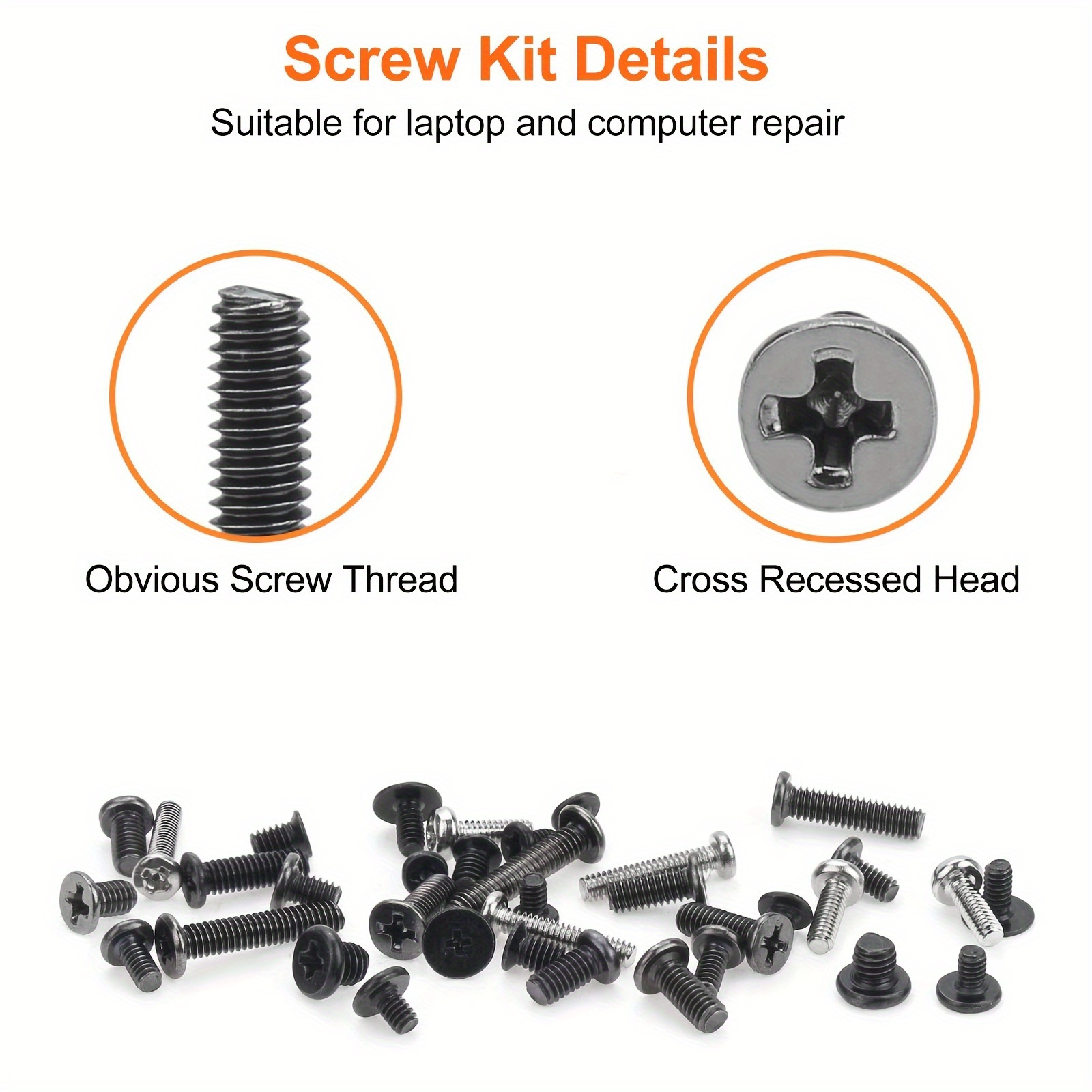 250/500pcs/Box Computer Small Mini Screw Set M2 M2.5 M3 Carbon Steel Computer Notebook Laptop Screws Kit