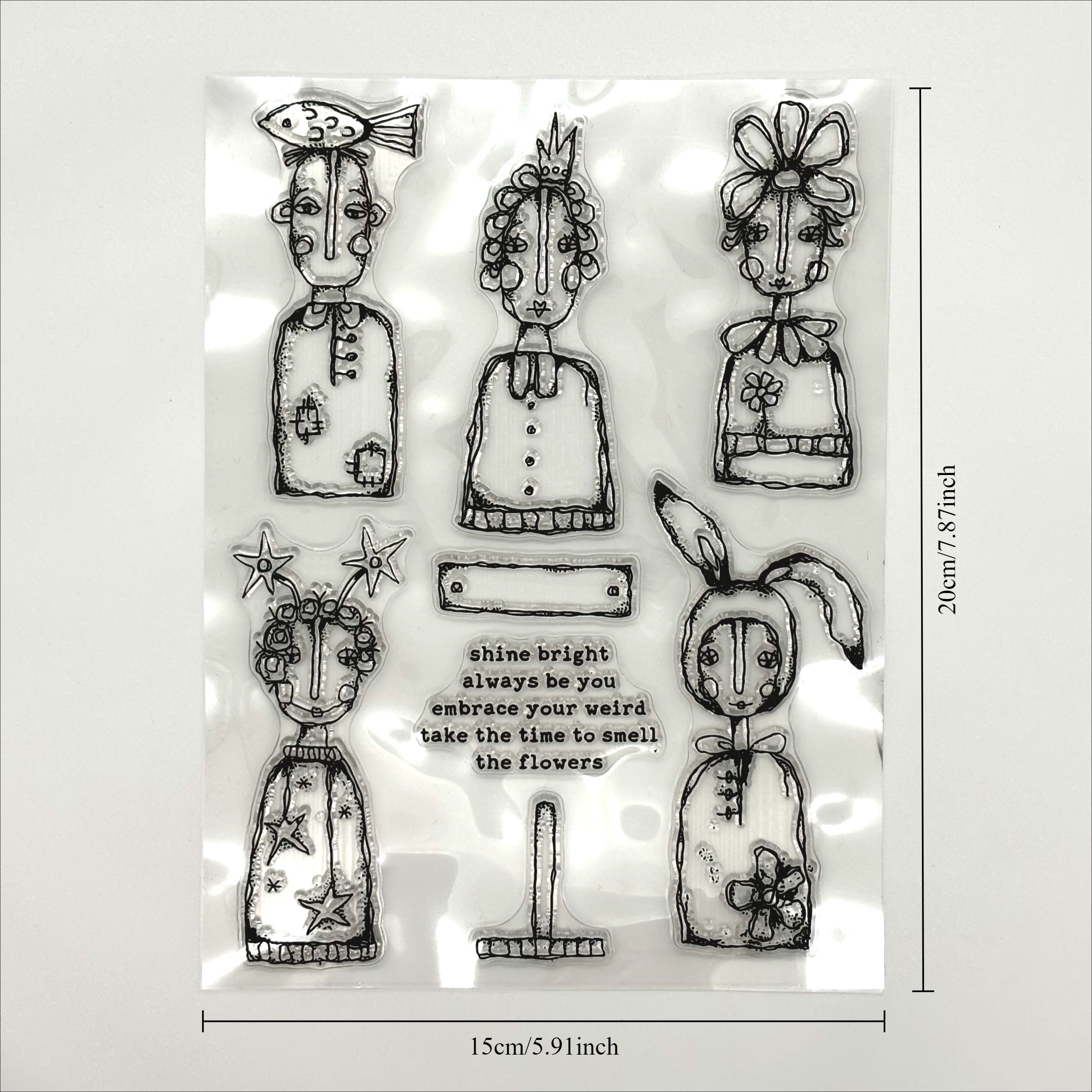 

An Unusual Stamp With A Of With No , A Female And Male Bust With Quirky Features Such As On , Rabbit Ears, Flowers, Crowns And Stars, Emotional Words Suitable For Holiday Craft Greeting Card Making