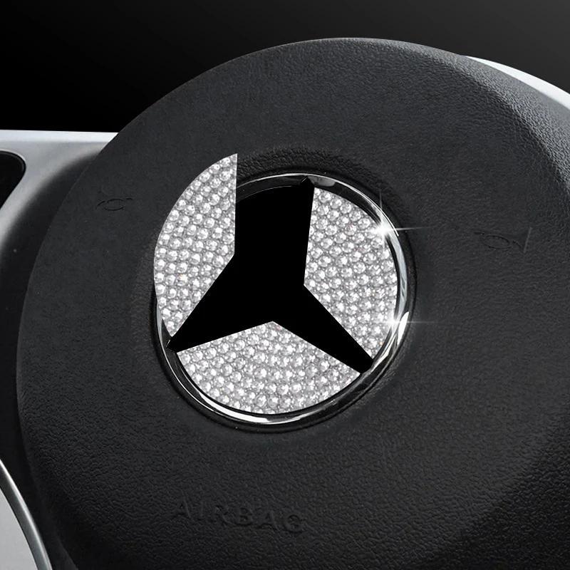 

Pour écusson de volant Mercedes-Benz, anneau décoratif en de 49 mm, accessoire intérieur de véhicule, personnalisable pour divers modèles