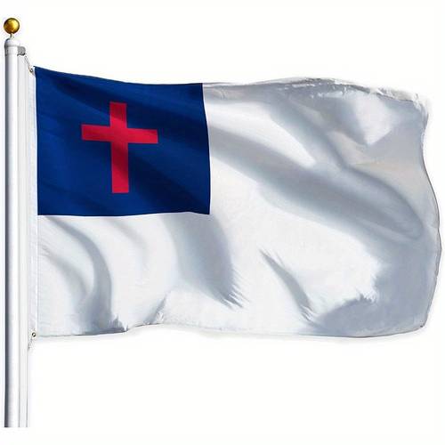 1 cristiana - tela de de poliéster , colores vibrantes, diseño resistente a la decoloración, ojales de , adecuada para uso en todo , religiosa no eléctrica para exterior/interior. mástil no incluido