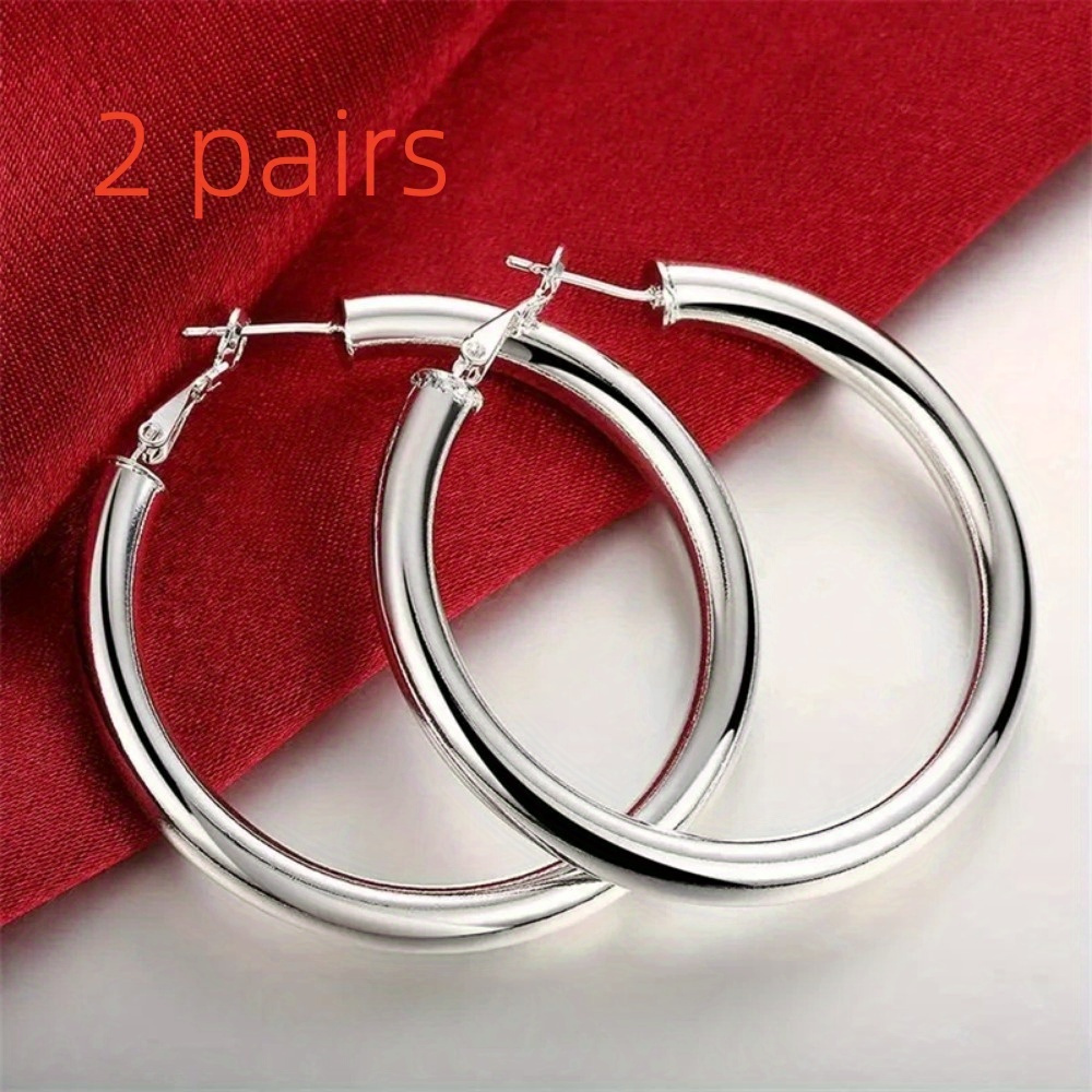 

Of New S925 Silver Earrings For Fashionable And - Hypoallergenic - Party Round Jewelry Big Round Earrings For Women's Weddings - For Parties, Engagement And Wedding - The For Holiday Gifts