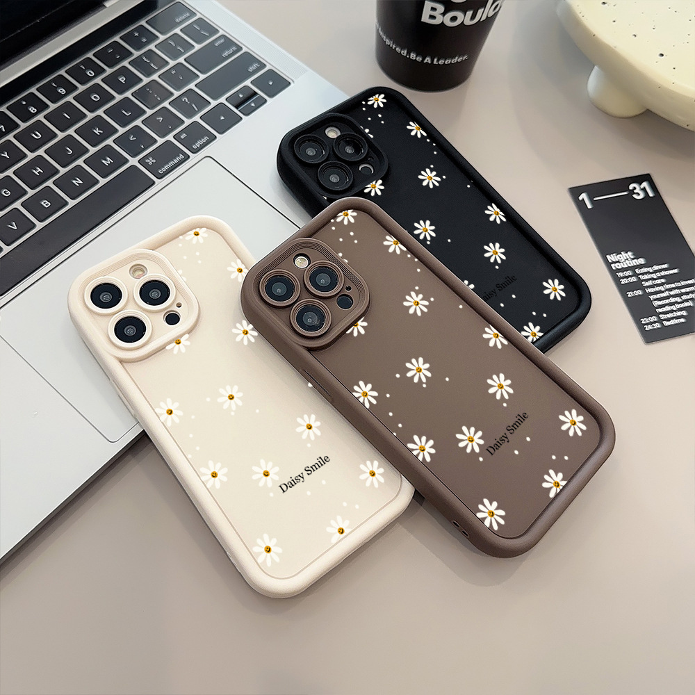 1 estuche de teléfono mate con sonrisa de margarita para for iphone 16, 15 Pro Max, 14, 13, 12, 11, XS, XR, X, 7, 8, Plus y SE 2022. Protección para el teléfono.