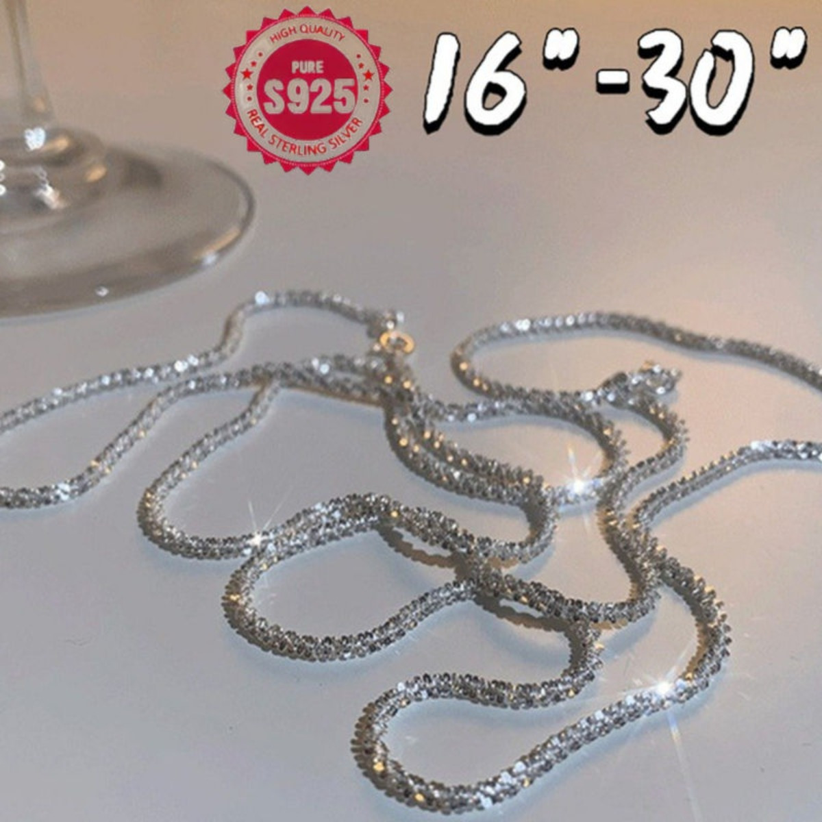 925 sterling silver gypsophila   chain necklace 18 30 adjustable clavicle chain for women and men stackable jewelry for wedding engagement 2mm couple niche details 0