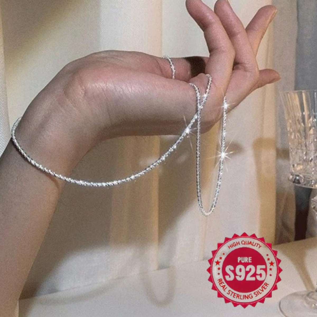 925 sterling silver gypsophila   chain necklace 18 30 adjustable clavicle chain for women and men stackable jewelry for wedding engagement 2mm couple niche details 11