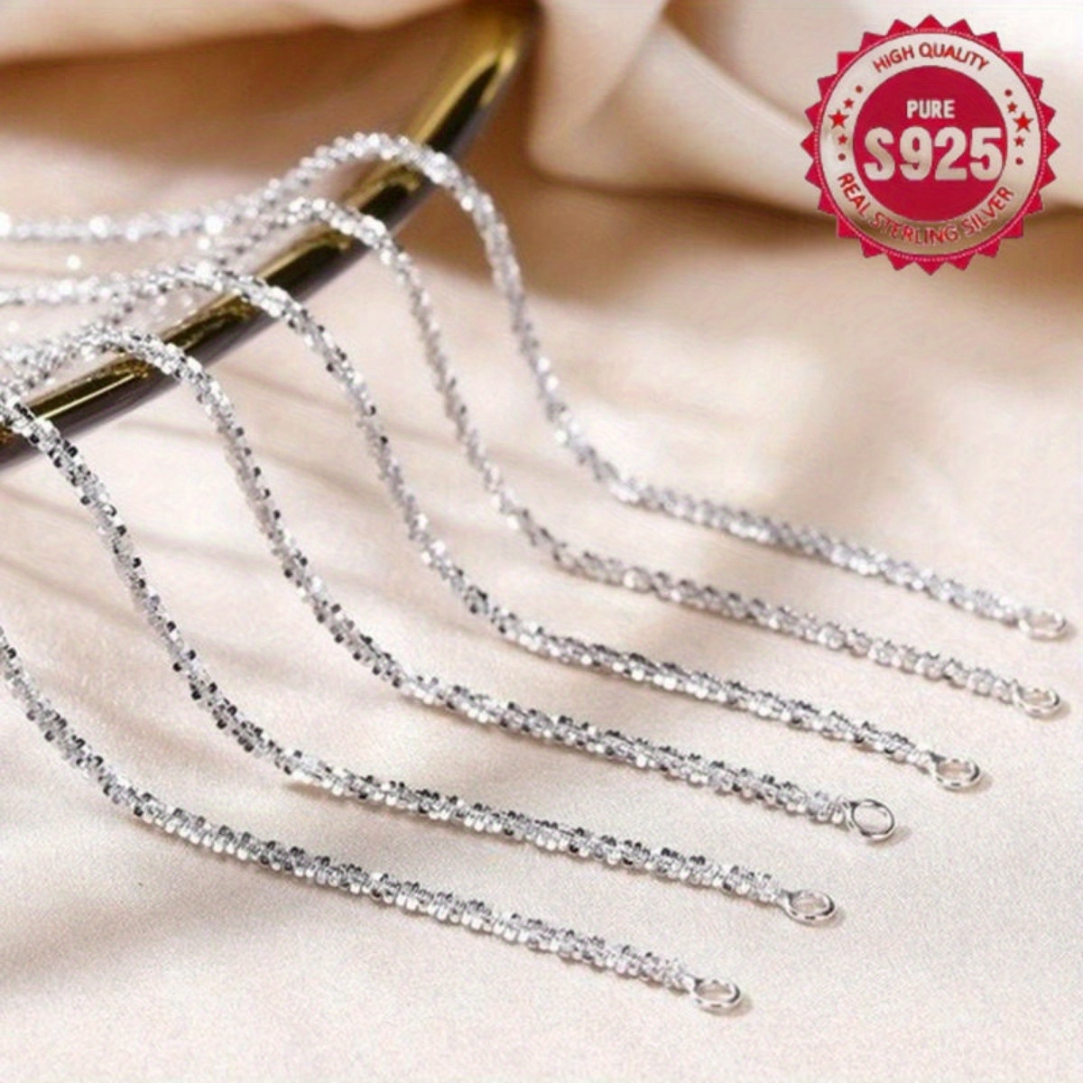 925 sterling silver gypsophila   chain necklace 18 30 adjustable clavicle chain for women and men stackable jewelry for wedding engagement 2mm couple niche details 13