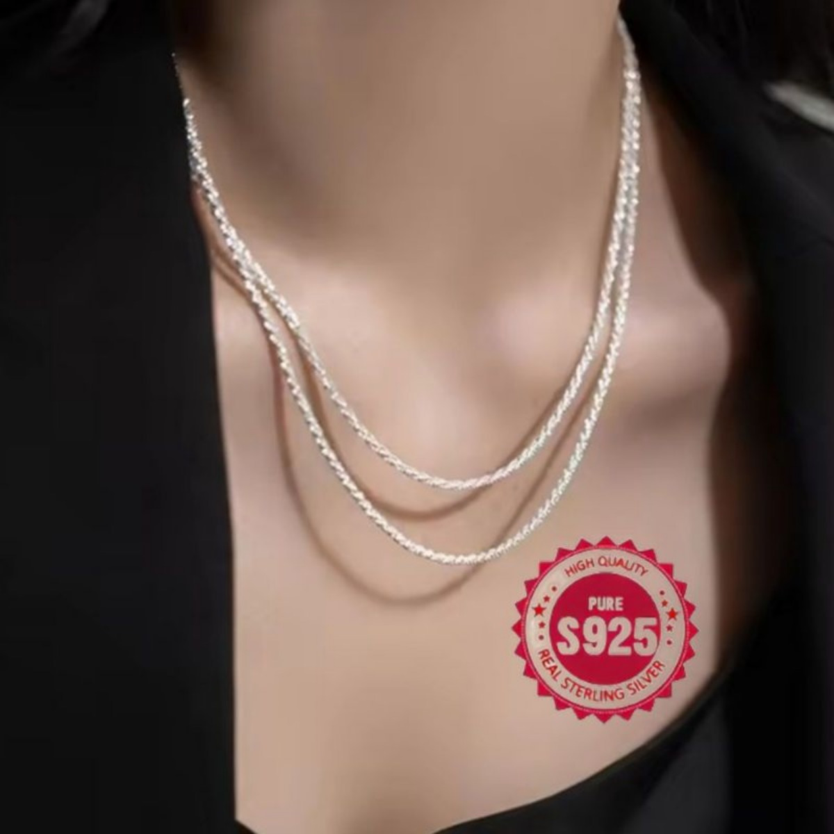 925 sterling silver gypsophila   chain necklace 18 30 adjustable clavicle chain for women and men stackable jewelry for wedding engagement 2mm couple niche details 39