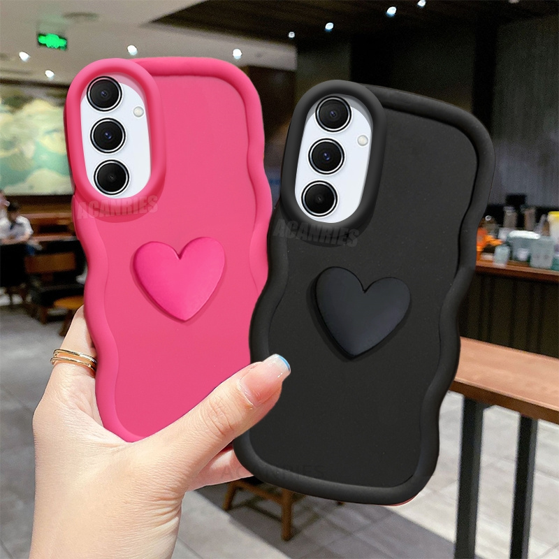 

3d Love Heart Silicone Case For A15 A35 A55 A14 A34 A54 A16 A13 A53 A52 A12 5g S24 Ultra S23 Ultra S22 Ultra S24 Fe Shockproof Soft Cover