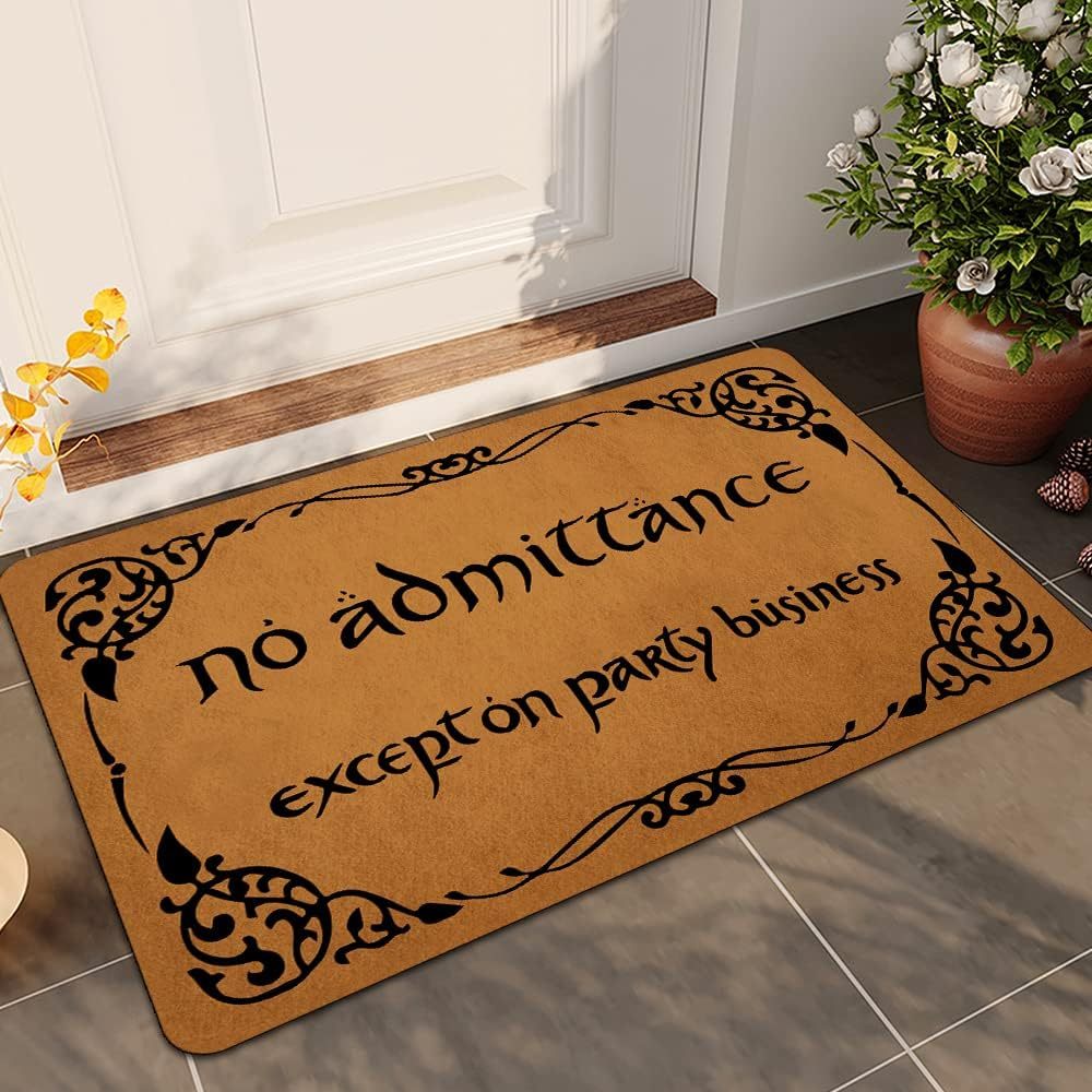 

24"x 16" Door Mats For Front Door Outdoor Entry No Admittance On Party Business Doormat Non Slip Rubber Mat For Home Indoor Farmhouse Funny Kitchen Rugs Patio Full Brown