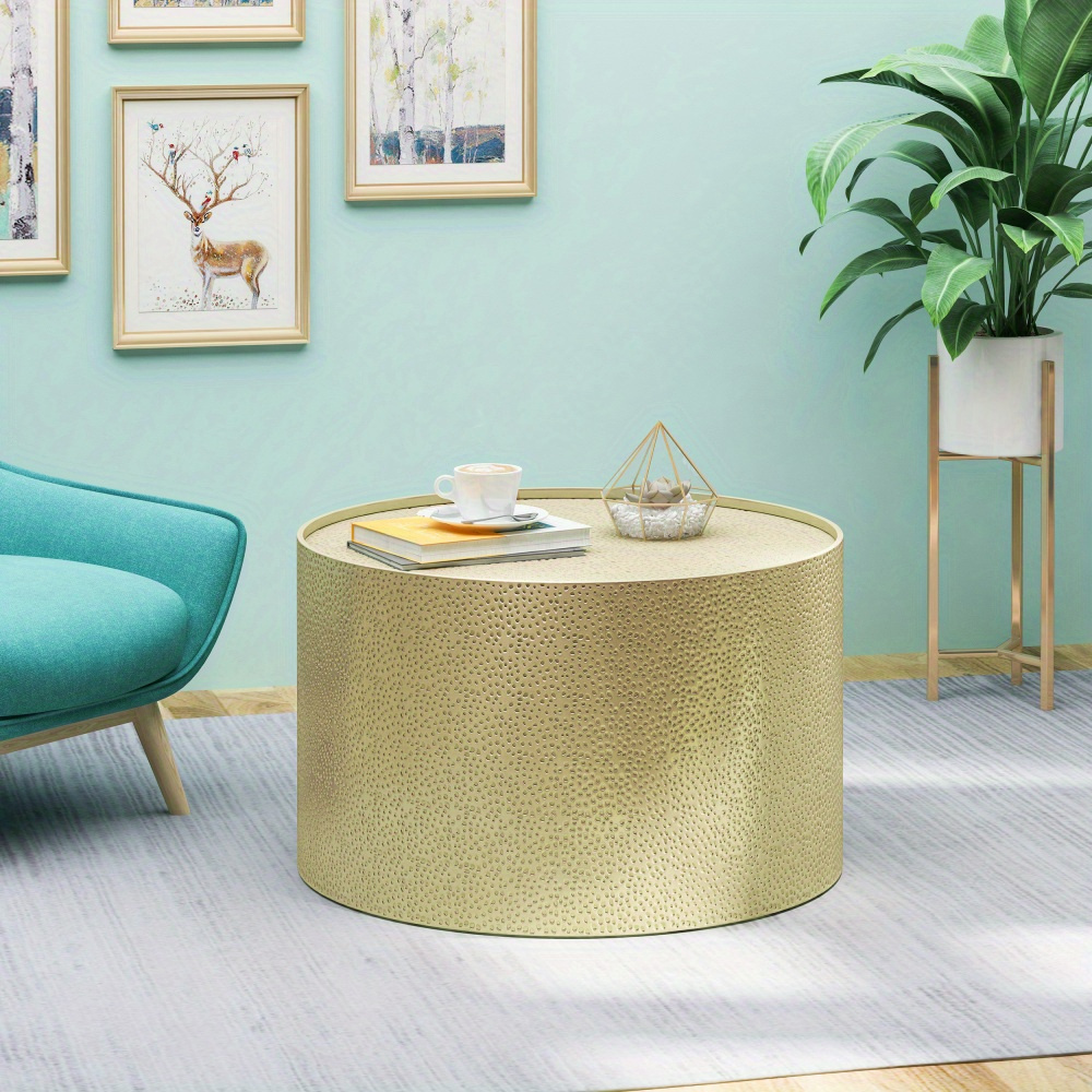 

Round Coffee Table, Modern Center Table For Living Room Home Office Sofa Side Table Gold