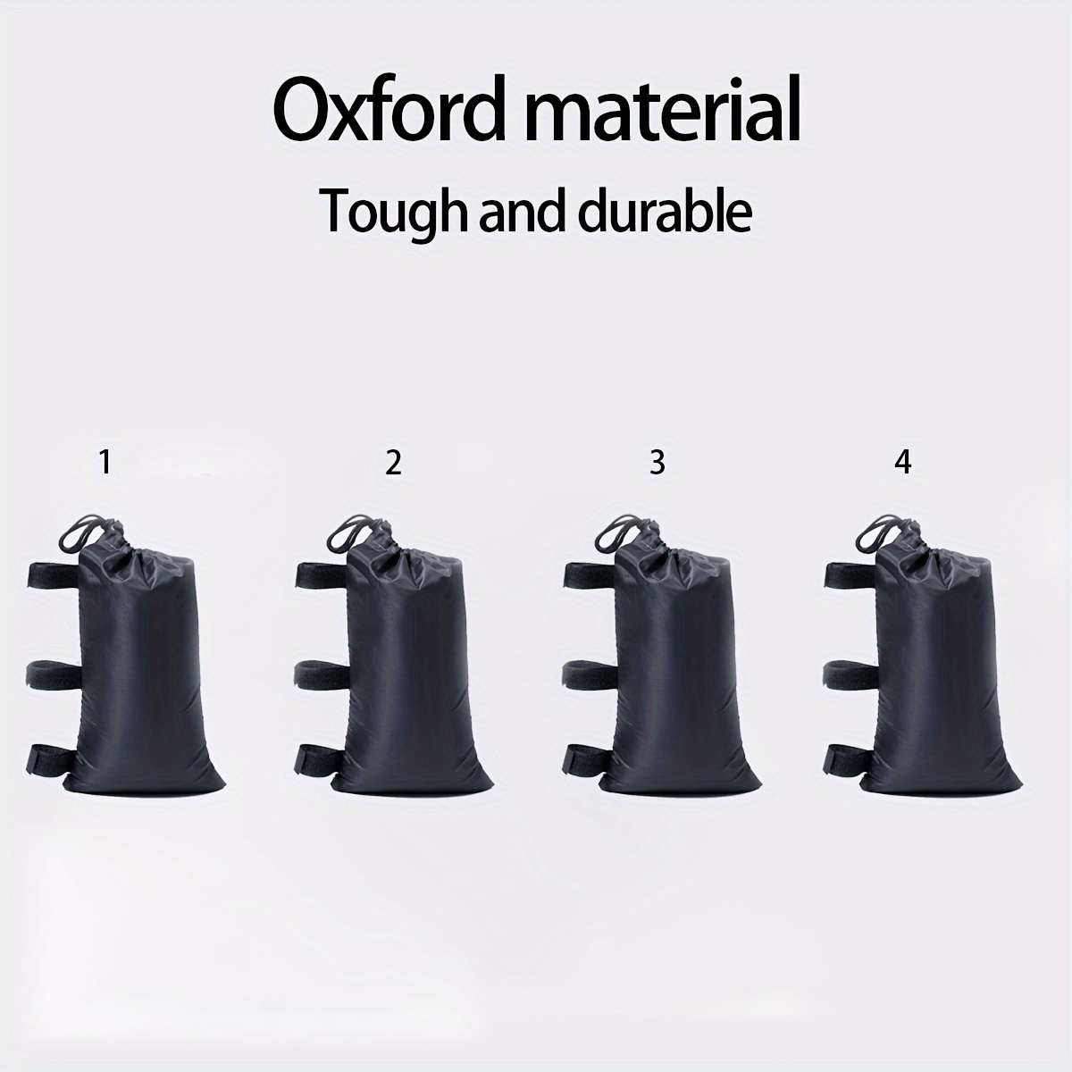 

4-Pack Sacs de en Tissu Oxford , Ajustement Universel pour Auvents, Tentes et Gazebo, Sacs de Noirs Durables pour la Répartition du Poids et la Stabilité