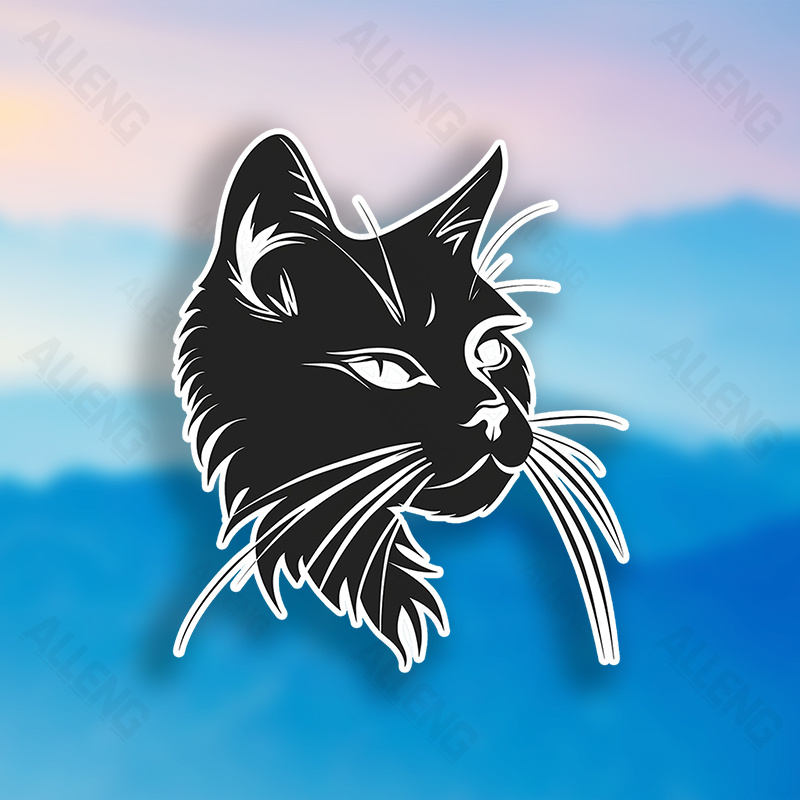 Maine Coon Lot De 2 Autocollants Pour Voiture Motif Chat 25,4 X 25