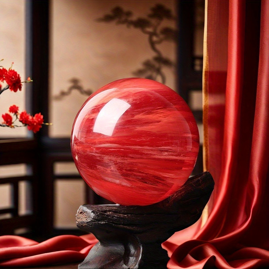 

1/2/3pcs, Red Melted Crystal Ball Ornament, Good Luck, Home, Living Room, Entrance, Office Decoration, Opening Gift