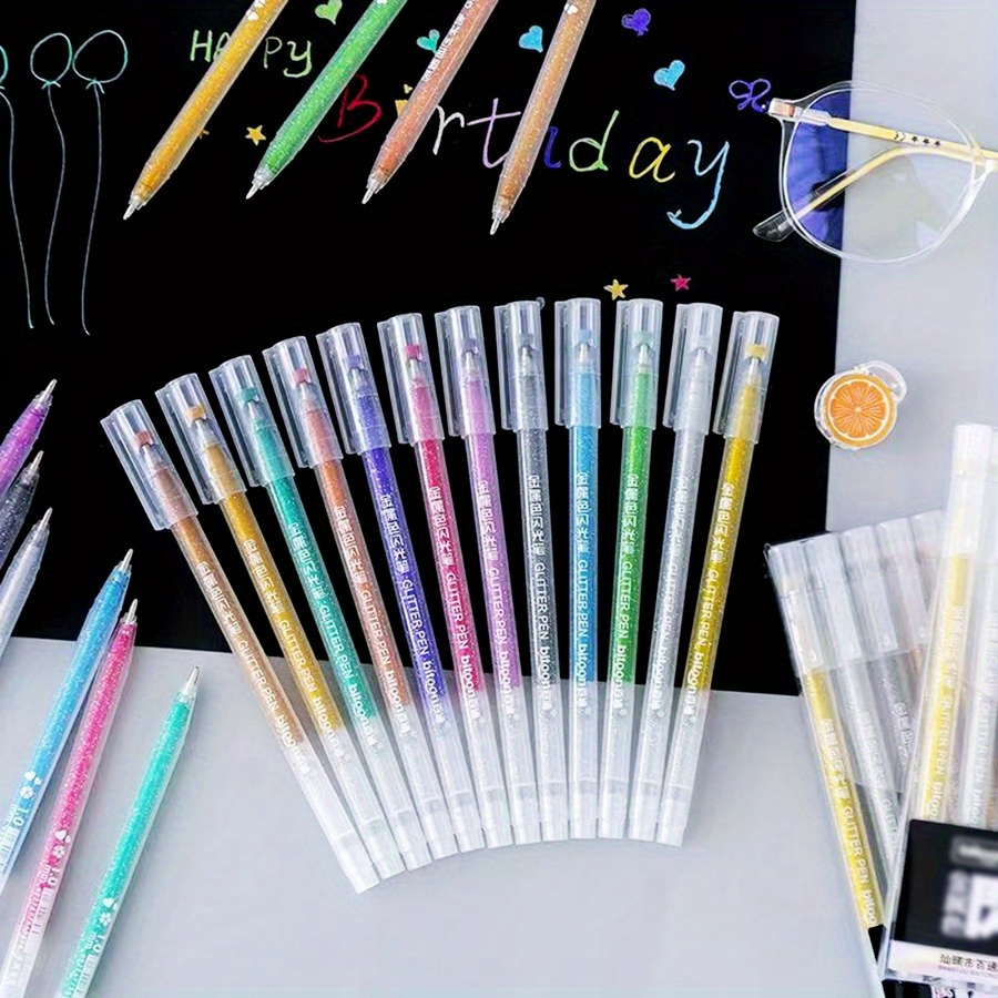 

12- Gel Pens - & Fluorescent , For Art & Doodling,