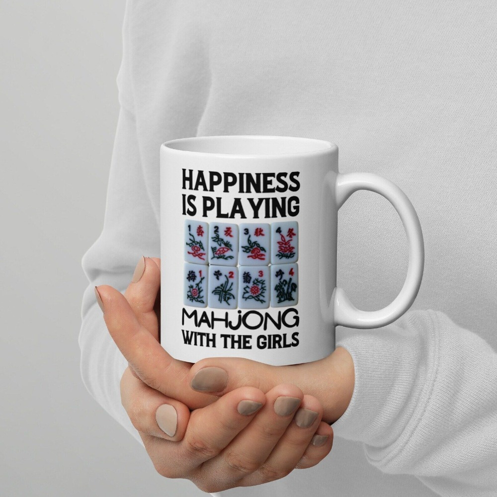 

Mahjong Mug Mahjong Player Coffee Mug Present, 11oz Ceramic Coffee Mug, 11oz White Mug With Double Side Print - Ideal Gift And Colleagues, Perfect Of For Your Or Tea