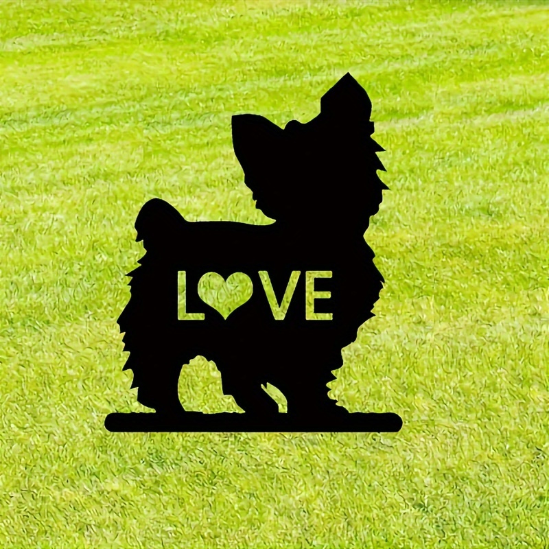 elegant   personalized dog breed metal silhouette garden stake   black iron outdoor   plaque for lawn home decor details 0