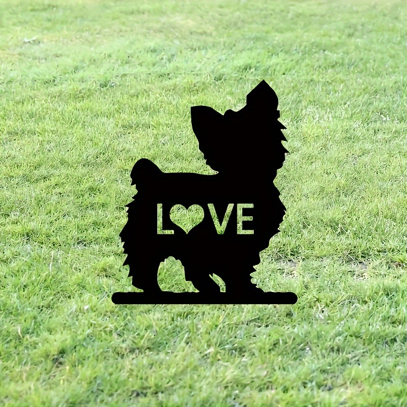 elegant   personalized dog breed metal silhouette garden stake   black iron outdoor   plaque for lawn home decor details 1