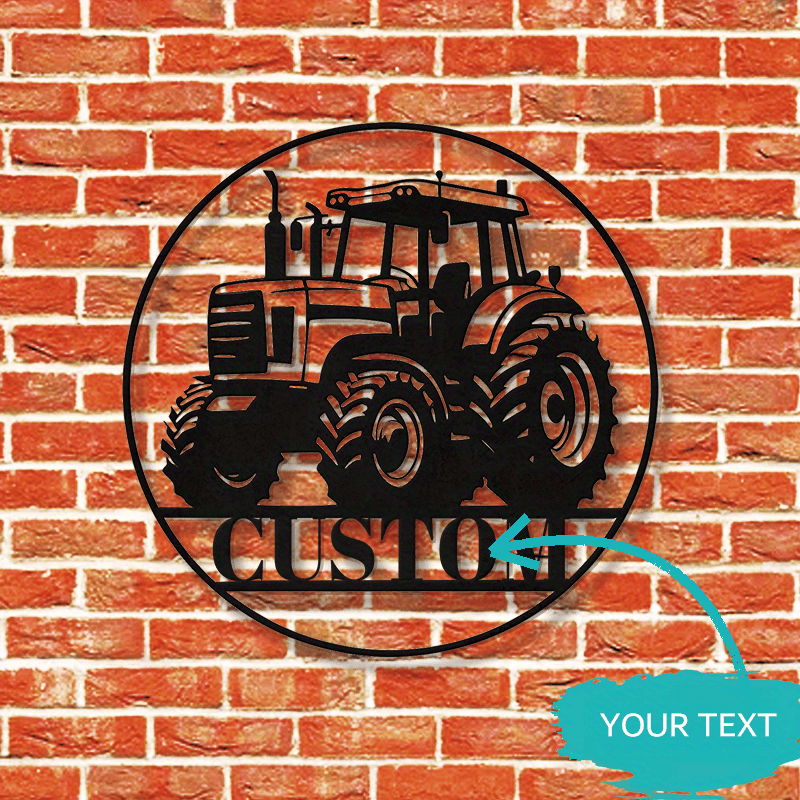 customizable iron tractor sign personalized farm     kitchen decor ideal gift   grandpas dads black details 0