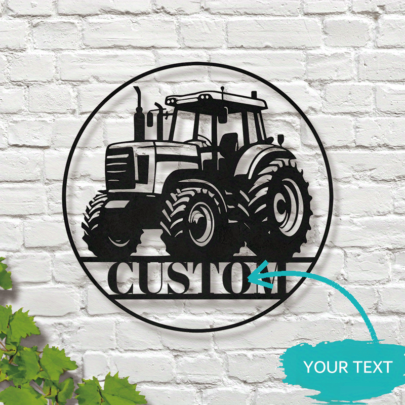 customizable iron tractor sign personalized farm     kitchen decor ideal gift   grandpas dads black details 1