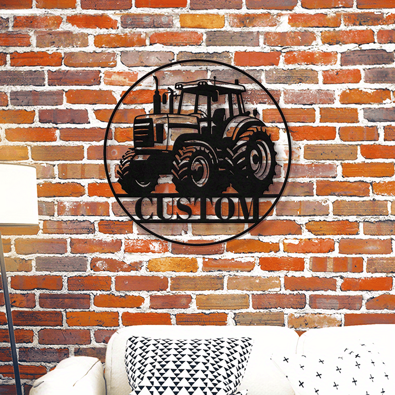 customizable iron tractor sign personalized farm     kitchen decor ideal gift   grandpas dads black details 2