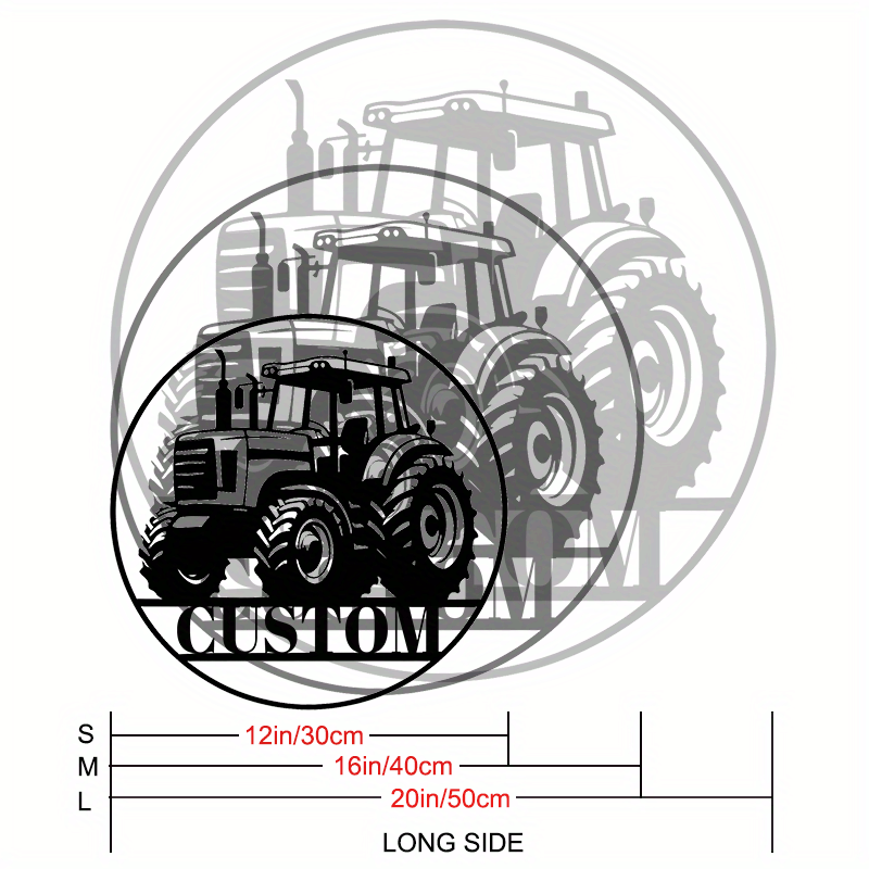 customizable iron tractor sign personalized farm     kitchen decor ideal gift   grandpas dads black details 4