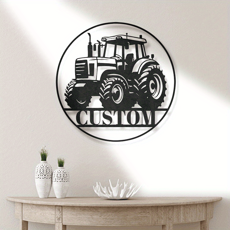 customizable iron tractor sign personalized farm     kitchen decor ideal gift   grandpas dads black details 5