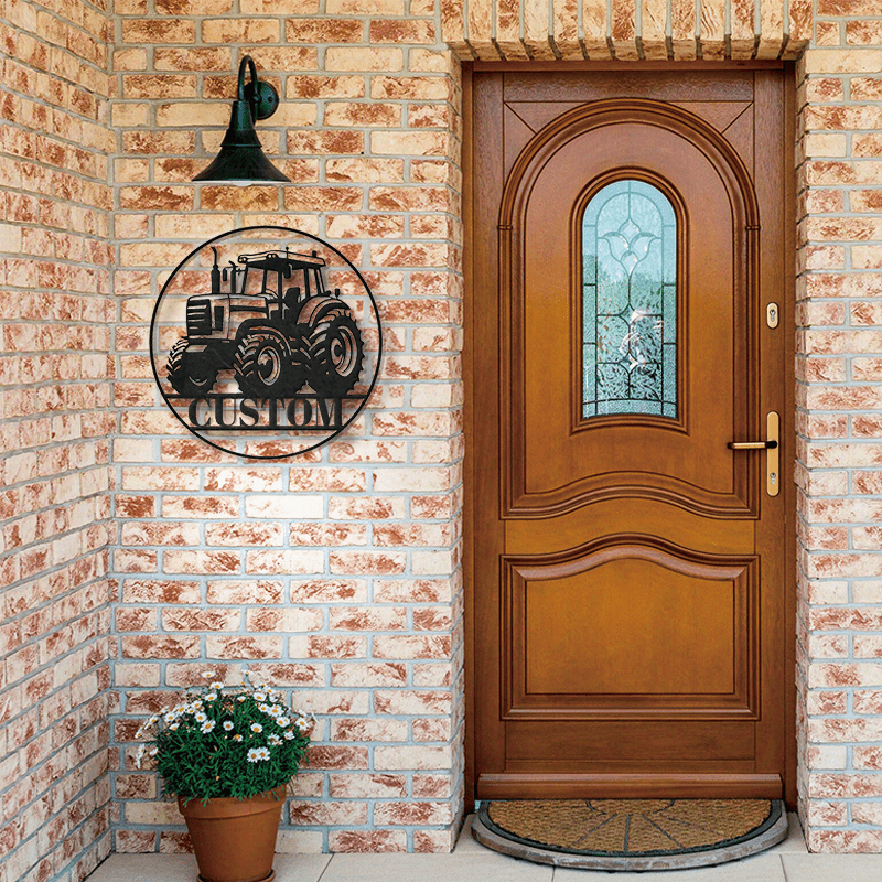 customizable iron tractor sign personalized farm     kitchen decor ideal gift   grandpas dads black details 6