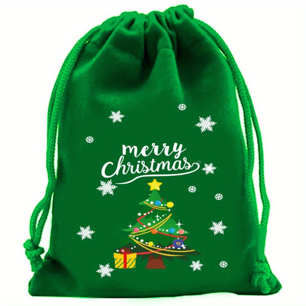 1 Christmas Velvet Bag, Christmas Gift Bag, Christmas Eve Gift Storage Bag, Large Red Drawstring Storage Bag, Gift Wrap Storage