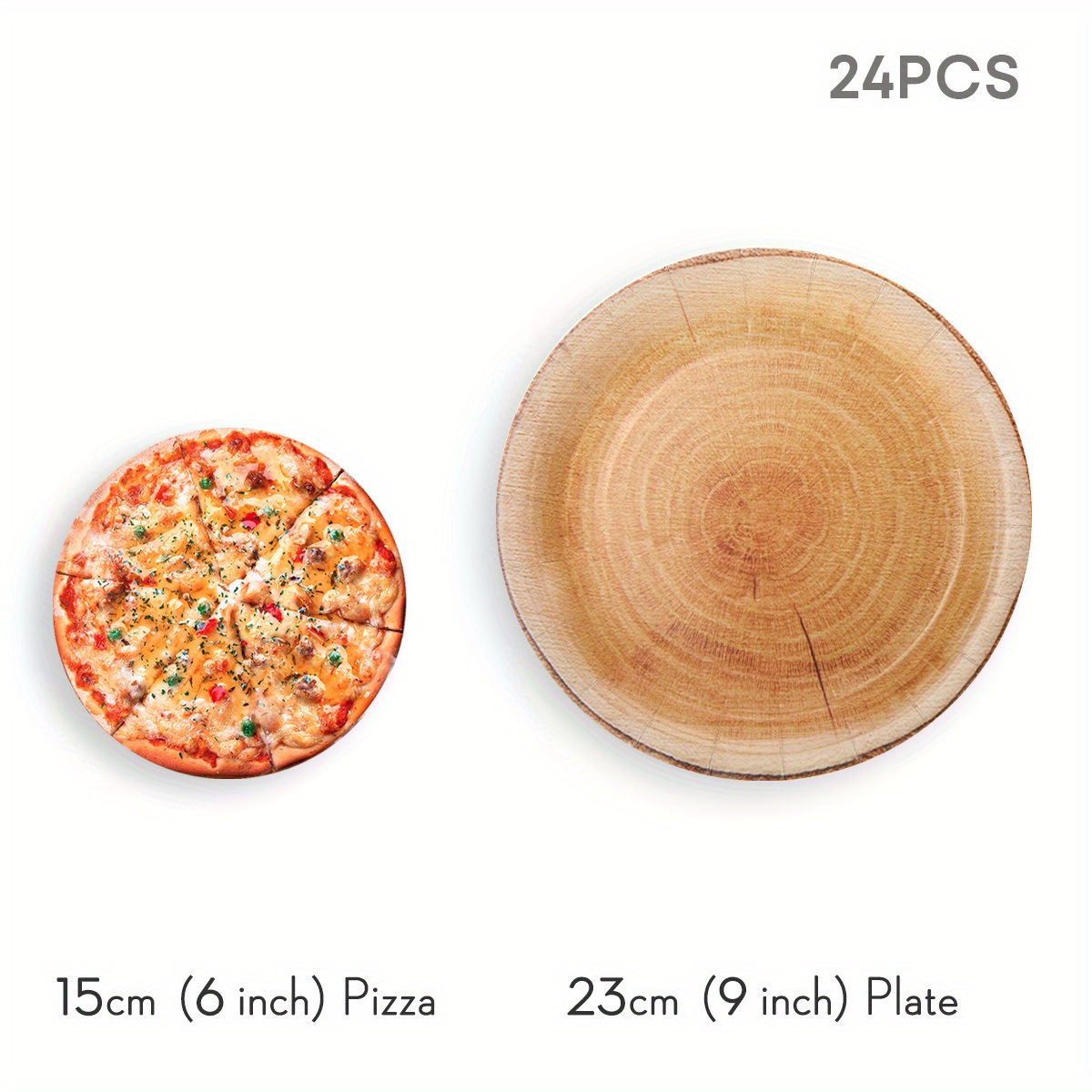 Image of 10pcs 24pcs 40pcs Rustic Round Party Plates 7 Inch 9 Inch Farmhouse Style Disposable Paper Plates Neutral Brown Party Supplies For Birthday Party Picnic Bbq Dessert Table Outdoor Celebration Tableware