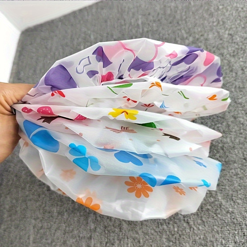 

3-pack Adjustable Ladies' Shower Caps - Reusable And Pvc Hair Cover For Showering, Makeup Application, And Hotel Use - 100% Polyvinyl Chloride Material