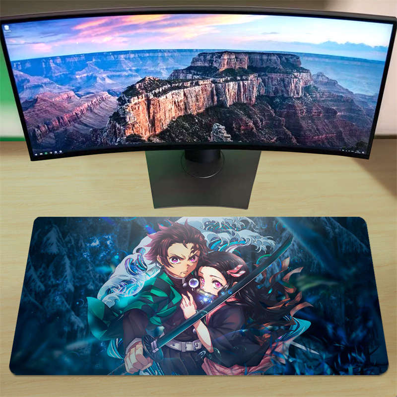 

Anime-inspired Large Mouse Pad For Couples - Non-slip, Edge Desk Mat With Rubber Base, 35.4x15.7 Inches - Perfect Gift For Boyfriend/girlfriend