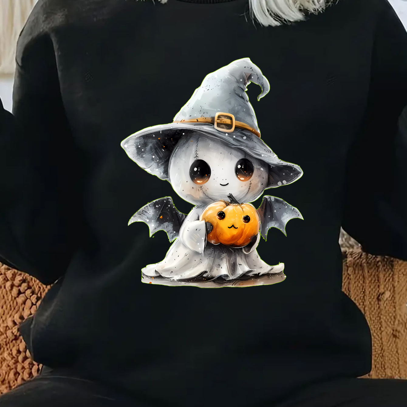 

1pc Sweatshirt Halloween & Imprimé - Sportif, Longues, Col Rond, en Épaisse, Lavable en , Toutes les , Décontractée