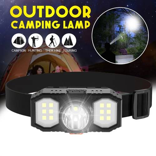 1pc usb rechargeable with cob floodlight portable outdoor work light for camping hiking fishing running emergency repairs wireless 36v operating voltage rechargeable battery