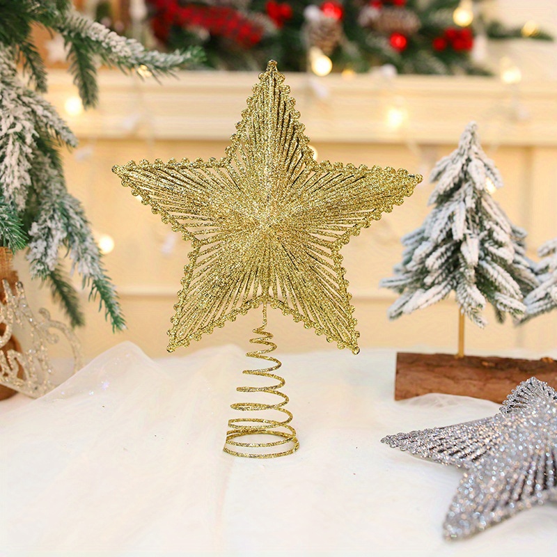 

1 Pcs Sparkling Christmas Tree Topper Star - Plastic Shatterproof Holiday Treetop Decoration, No Electricity Required, Christmas And Universal Celebrations