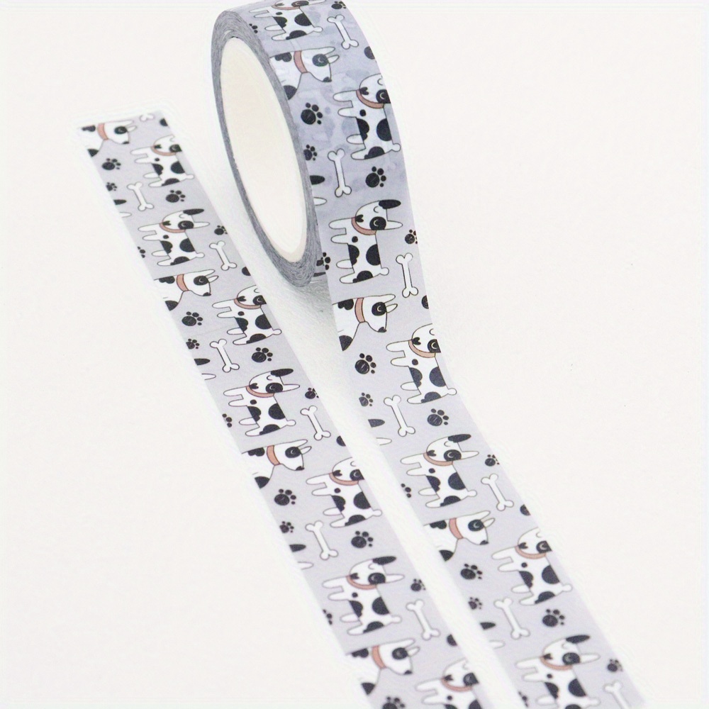 TEMU A Roll Of 10m X 15mm Creative Dog-themed Washi Tape For Journaling Materials, Suitable For Decorating Planners And Office Supplies