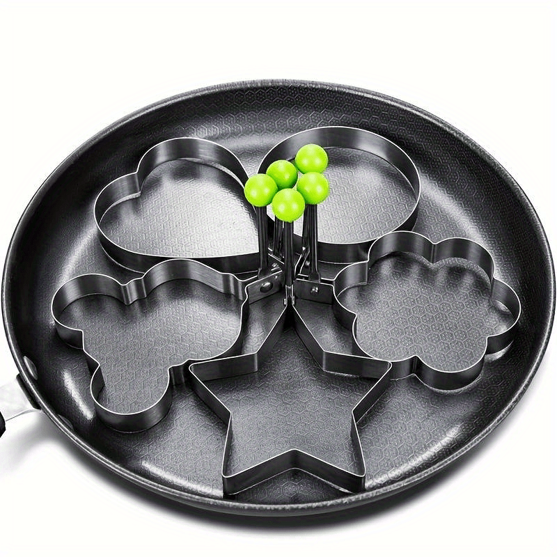 5pcs egg mold set non stick stainless   rice ball shapes for creative breakfasts     use details 0