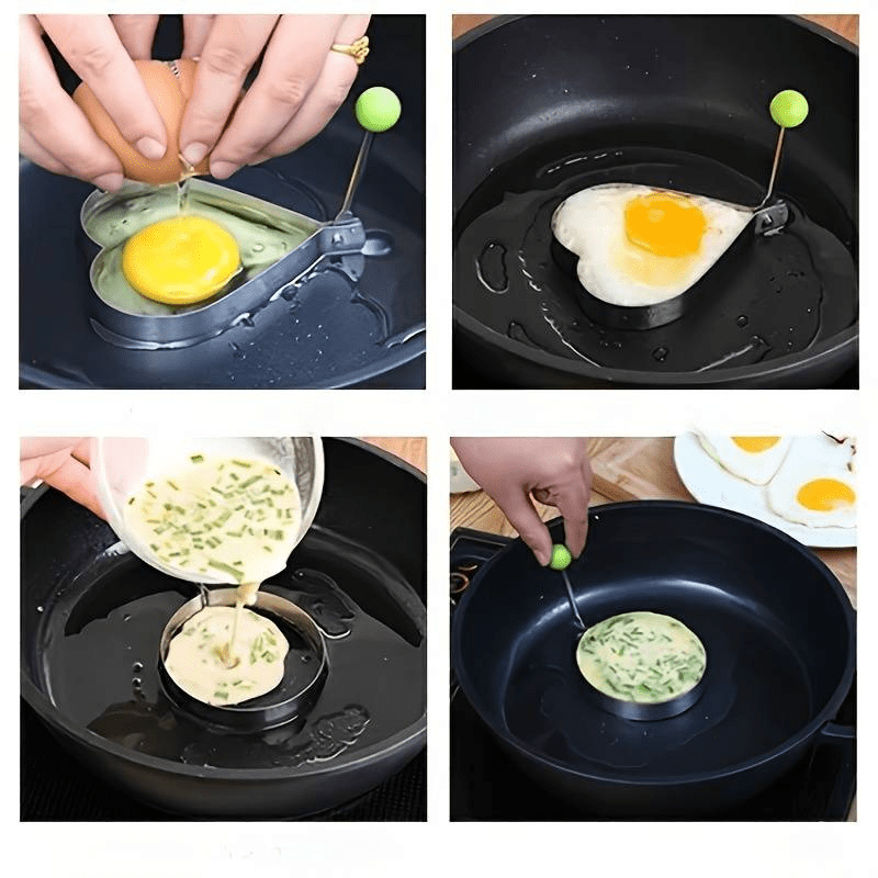 5pcs egg mold set non stick stainless   rice ball shapes for creative breakfasts     use details 7