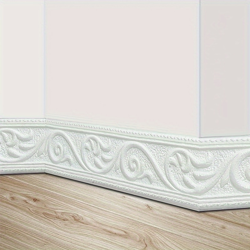 Self-adhesive 3d Skirting Line Wall Sticker - Waist Line Border For Tv Background & Door Frames, Home Decor Accent