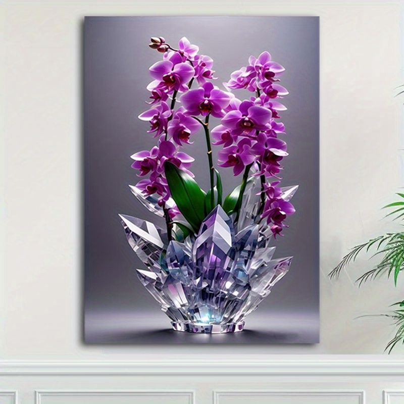 

1pc Elegant In Crystal Vase Canvas Print Wall Art For Home Decor, Bedroom, Living Room, Kitchen & Bar Decoration - High-quality Canvas Material, Ideal Gift