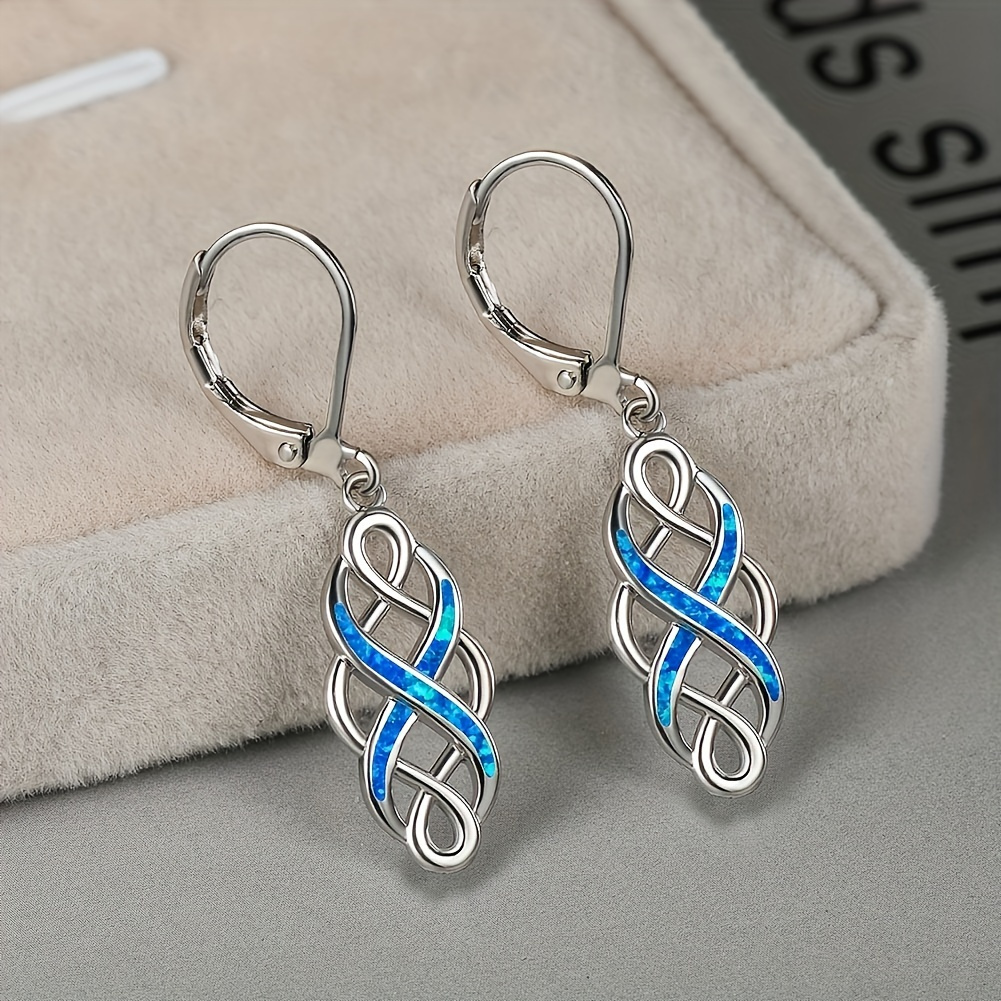 TEMU 1 Pair Of Elegant, Opal-encrusted Women's Earrings For Women - Stylish, Trendy, Accessories For Everyday Wear