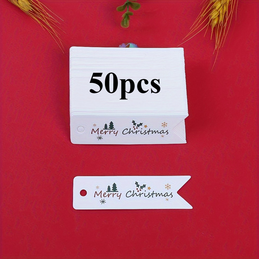 50/100/210pcs Of Festive Christmas Gift Labels - Merry Christmas Message - Holiday Decoration - - Suitable For Christmas Gatherings, Scene Decoration, And Any Recipient - Text In English