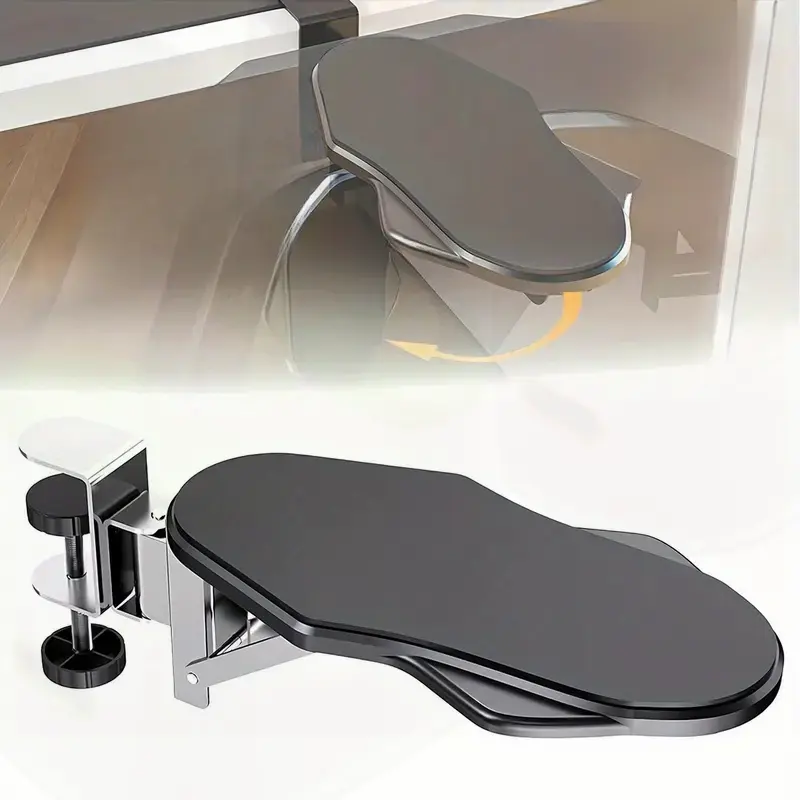 1pc ergonomic folding arm support for desk rotatable computer elbow pad no punch installation wrist rest for office use unscented no electricity or batteries needed details 2