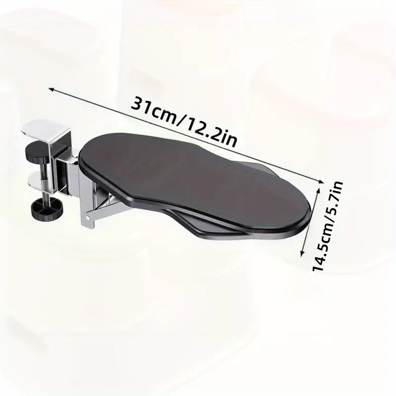 1pc ergonomic folding arm support for desk rotatable computer elbow pad no punch installation wrist rest for office use unscented no electricity or batteries needed details 3