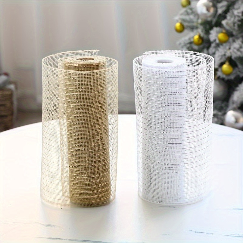 

Sparkling Glitter Mesh Roll - For Diy Christmas Tree, Garland, Wedding Decor & Gift Wrapping - In Golden, Silvery, Red, Green, Christmas Decor