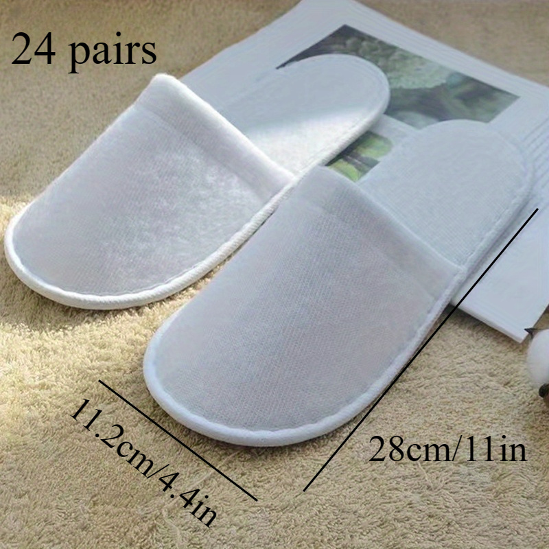 Image of 24 Pairs Disposable Slippers, Breathable Soft With Non-slip Thickened Soles - Comfortable For Home, Hotel, Travel, And Bathroom Use, Bathroom Slippers | Sanitary Footwear | Soft Material