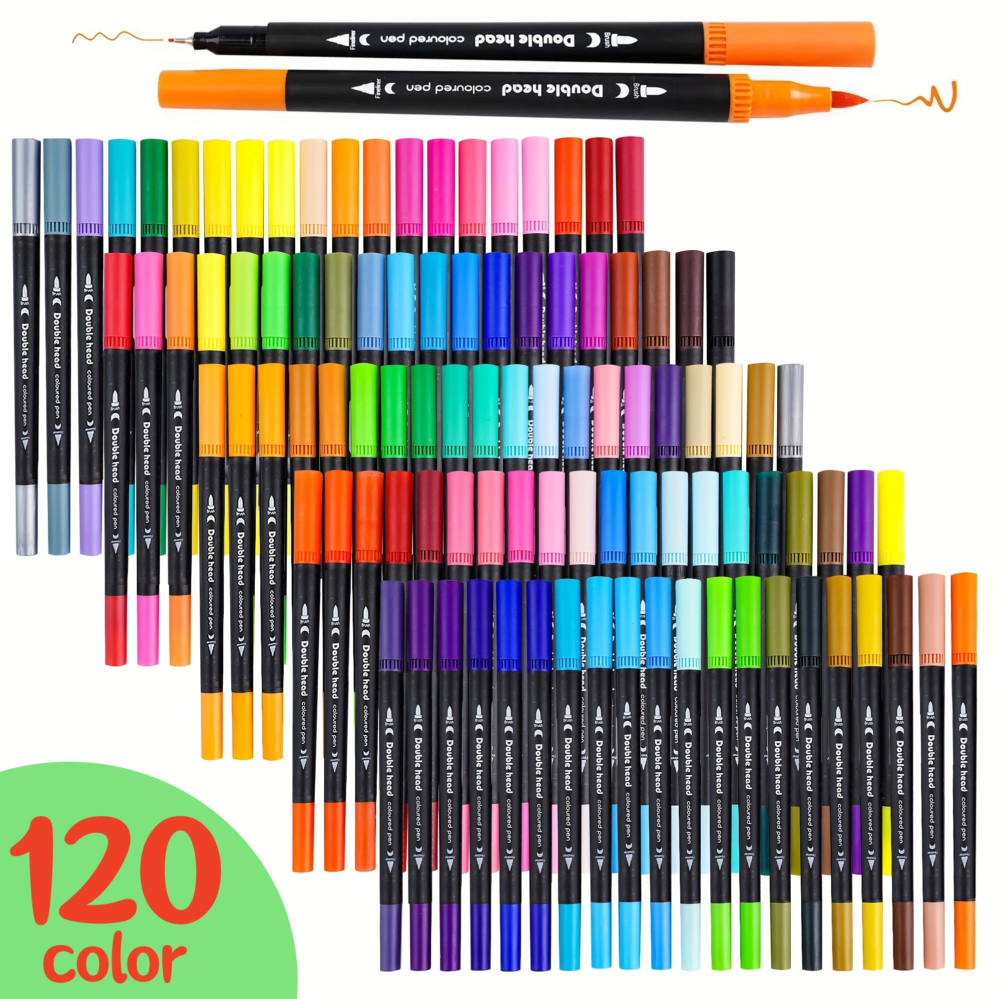 

120 Color Double Head Marker Set, Watercolor Graffiti Pen, Comic Pen, Art Supplies Coloring Pen, Marker Pen, Fine Pen, Art Pen, , Christmas Card Painting, Lettering, Calligraphy, Diary Pen